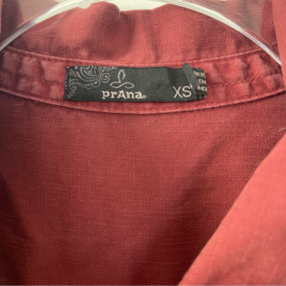 Prana Doryan Shirt Dress Red Long Sleeve Tencel Gorpcore XS - Picture 5 of 11